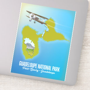 Karte des Nationalparks Guadeloupe Aufkleber
