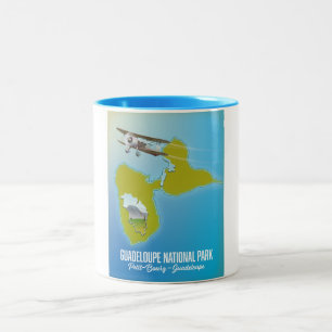 Karte des Nationalparks Guadeloupe Zweifarbige Tasse