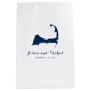 Karte des Navy Blue Cape Cod Massachusetts GÄSTEB Mittlere Geschenktüte