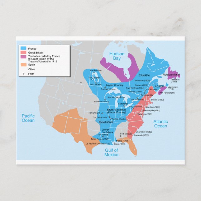 Karte des Neuen Frankreichs im Jahr 1750 (Vorderseite)