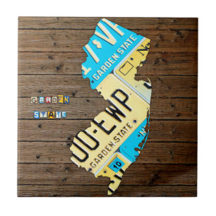 Karte des New Jersey Nummernschilds Keramikfliese