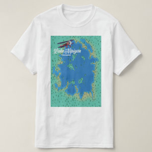 Karte des Nipigon-Sees Kanada T-Shirt