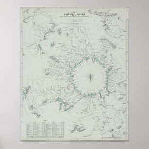 Karte des Nordpols Poster