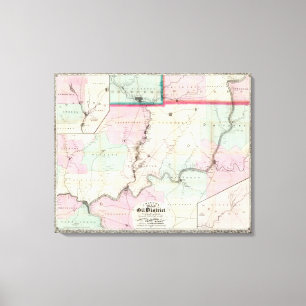 Karte des Öl-Bezirkes von Pennsylvania Leinwanddruck