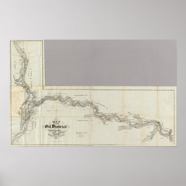 Karte des Ölviertels Venango Poster (Vorne)