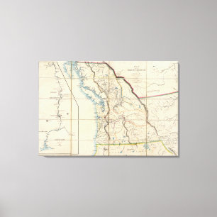 Karte des Oregon-Gebiets Leinwanddruck