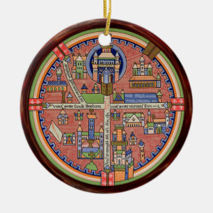 Karte des Ornaments Jerusalem Keramik Ornament