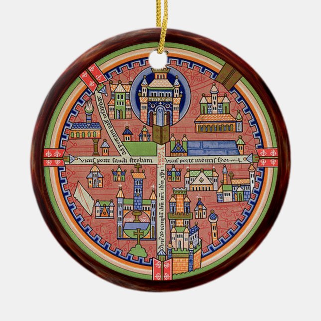 Karte des Ornaments Jerusalem Keramik Ornament (Vorne)