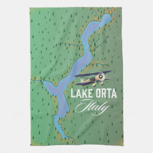 Karte des Orta-Sees Italien Geschirrtuch