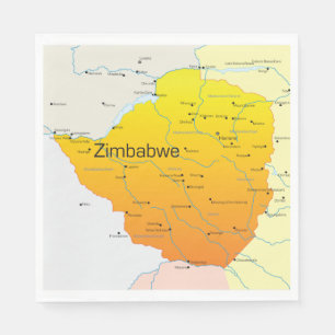 Karte des Papiers Napkins aus Simbabwe Serviette