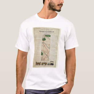 Karte des Paris zu St- Germaineisenbahn, vorbei T-Shirt