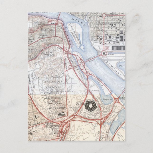 Karte des Pentagon-Straßensystems (Vorderseite)