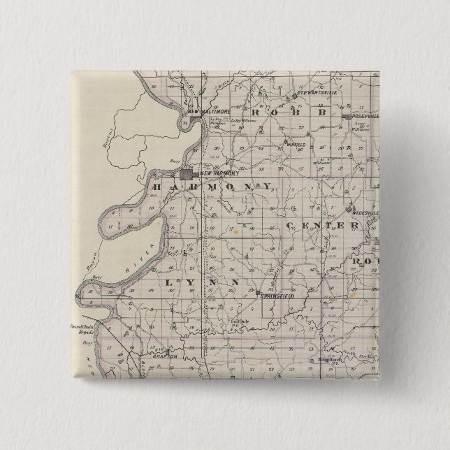 Karte des Posey-Landkreises Button (Vorderseite)