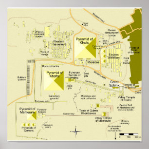 Karte des Pyramidenkomplexes Diagramm Poster