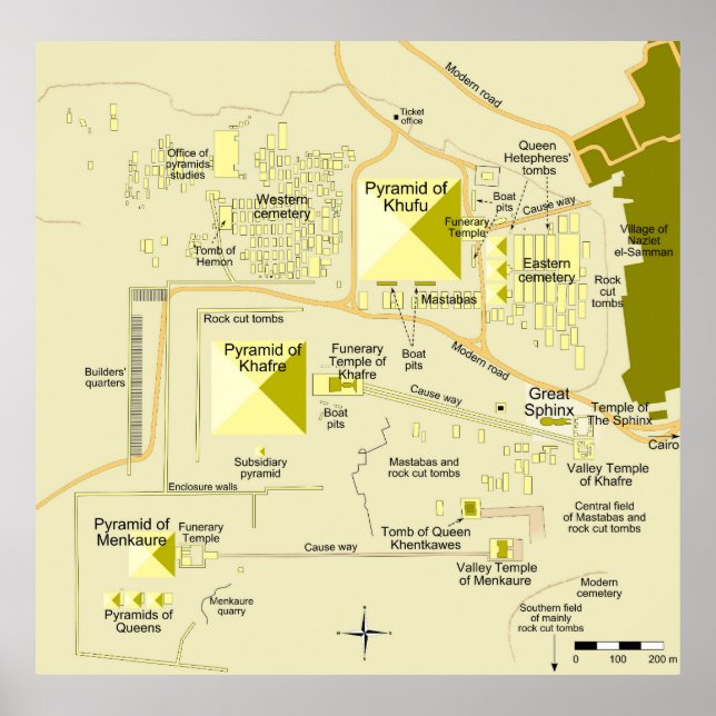 Karte des Pyramidenkomplexes Diagramm Poster (Vorne)