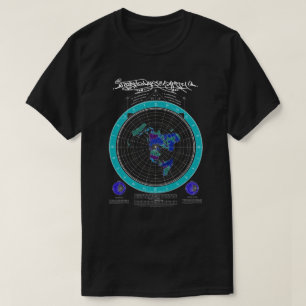 Karte des Quadrats und der stationären flachen T-Shirt