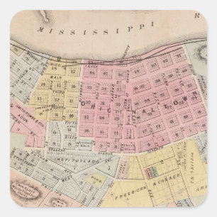 Karte des roten Flügels, Goodhue Landkreis, Quadratischer Aufkleber