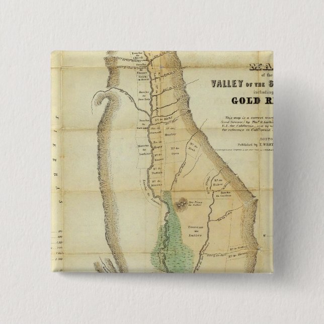 Karte des Sacramento-Tals Button (Vorderseite)