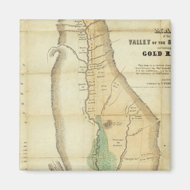 Karte des Sacramento-Tals Magnet (Vorne)