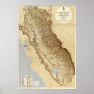 Karte des San Joaquin Poster