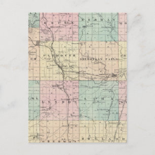 Karte des Sheboygan-Landkreises, Staat von Wiscons