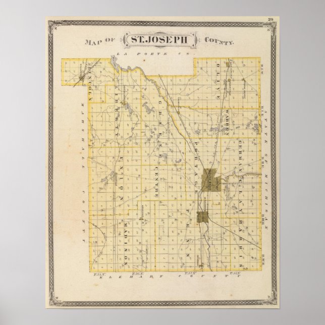 Karte des St-Joseph-Landkreises Poster (Vorne)