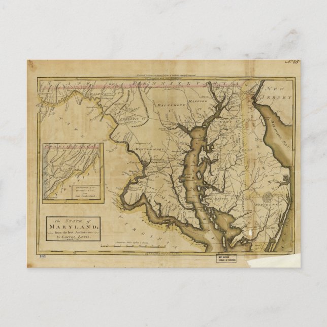 Karte des Staat Maryland (1795) (Vorderseite)