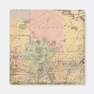 Karte des Staat Minnesota, 1874 Magnet