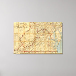 Karte des Staat Virginia Leinwanddruck