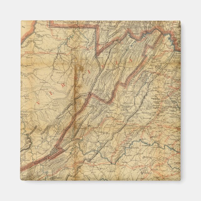 Karte des Staat Virginia Magnet (Vorne)