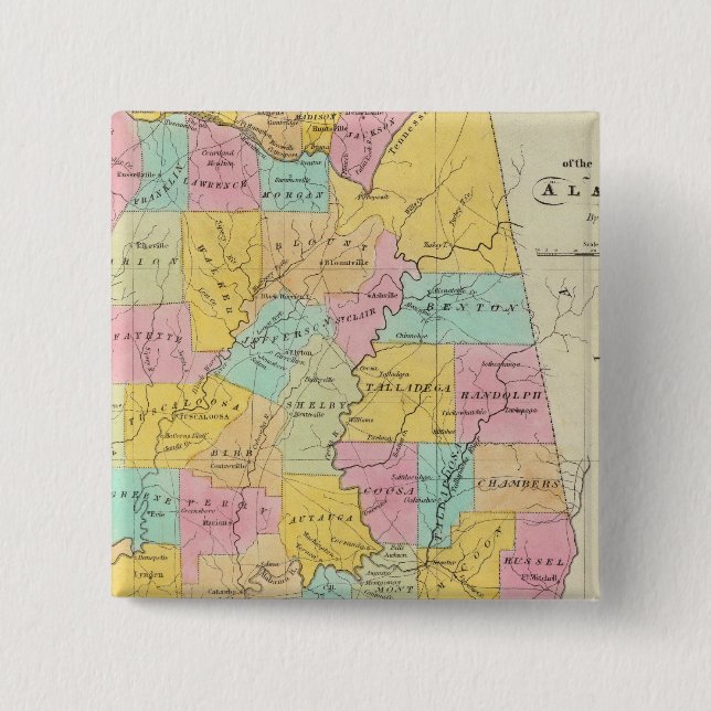 Karte des Staat von Alabama Button (Vorderseite)