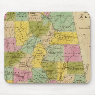 Karte des Staat von Alabama Mousepad