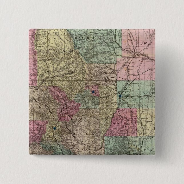 Karte des Staat von Colorado Button (Vorderseite)