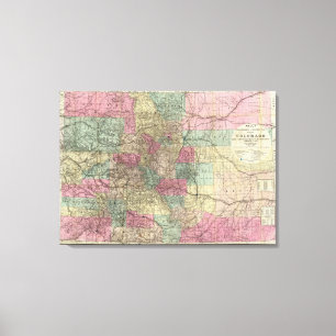 Karte des Staat von Colorado Leinwanddruck
