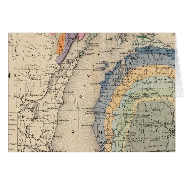 Karte des Staat von Michigan (Vorderseite (Horizontal))