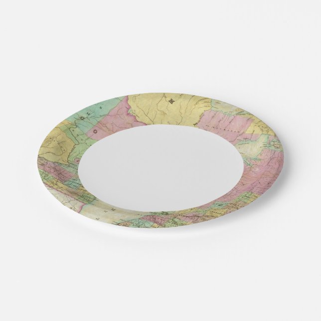 Karte des Staat von Michigan Pappteller (Schrägansicht)