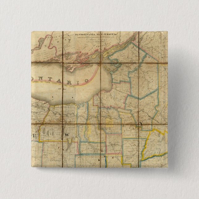 Karte des Staat von New York Button (Vorderseite)