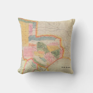 Karte des Staat von Texas   1835 Kissen