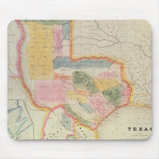 Karte des Staat von Texas | 1835 Mousepad (Vorne)