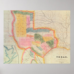 Karte des Staat von Texas 1835 Poster