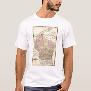 Karte des Staat von Wisconsin T-Shirt