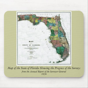 Karte des Staates Florida von Columbus Drew aus de Mousepad