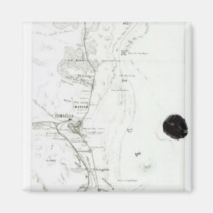 Karte des Suez-Kanals, c.1869 Magnet