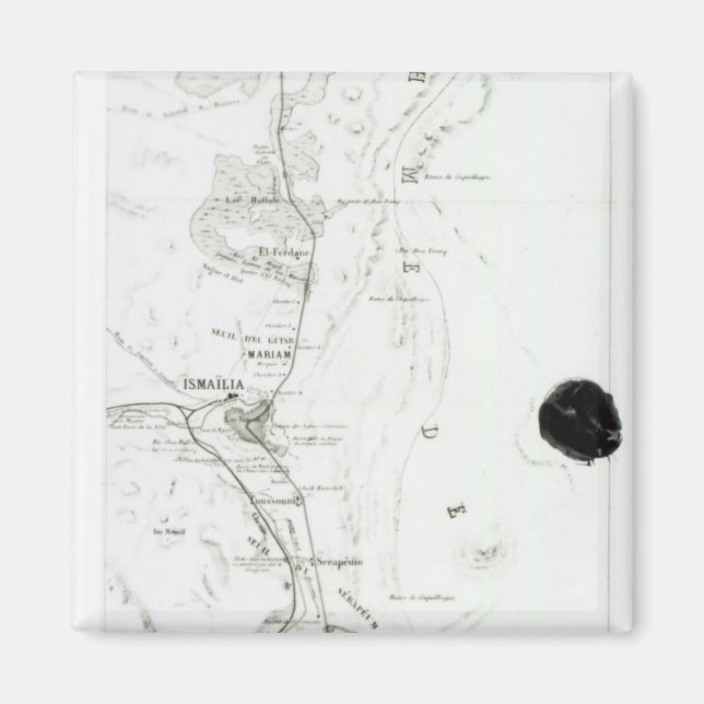 Karte des Suez-Kanals, c.1869 Magnet (Vorne)