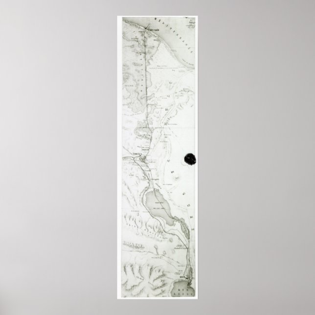 Karte des Suez-Kanals, c.1869 Poster (Vorne)