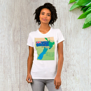 Karte des T - Shirt der Frauen in Neuseeland