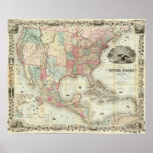 Karte des USA Poster