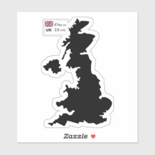 Karte des Vereinigten Königreichs (UK) Aufkleber