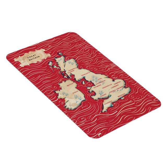 Karte des Vintage Poster des Vereinigten Königreic Magnet (Rechte Seite)