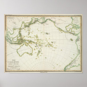 Karte des Vulkan-Gürtels Poster